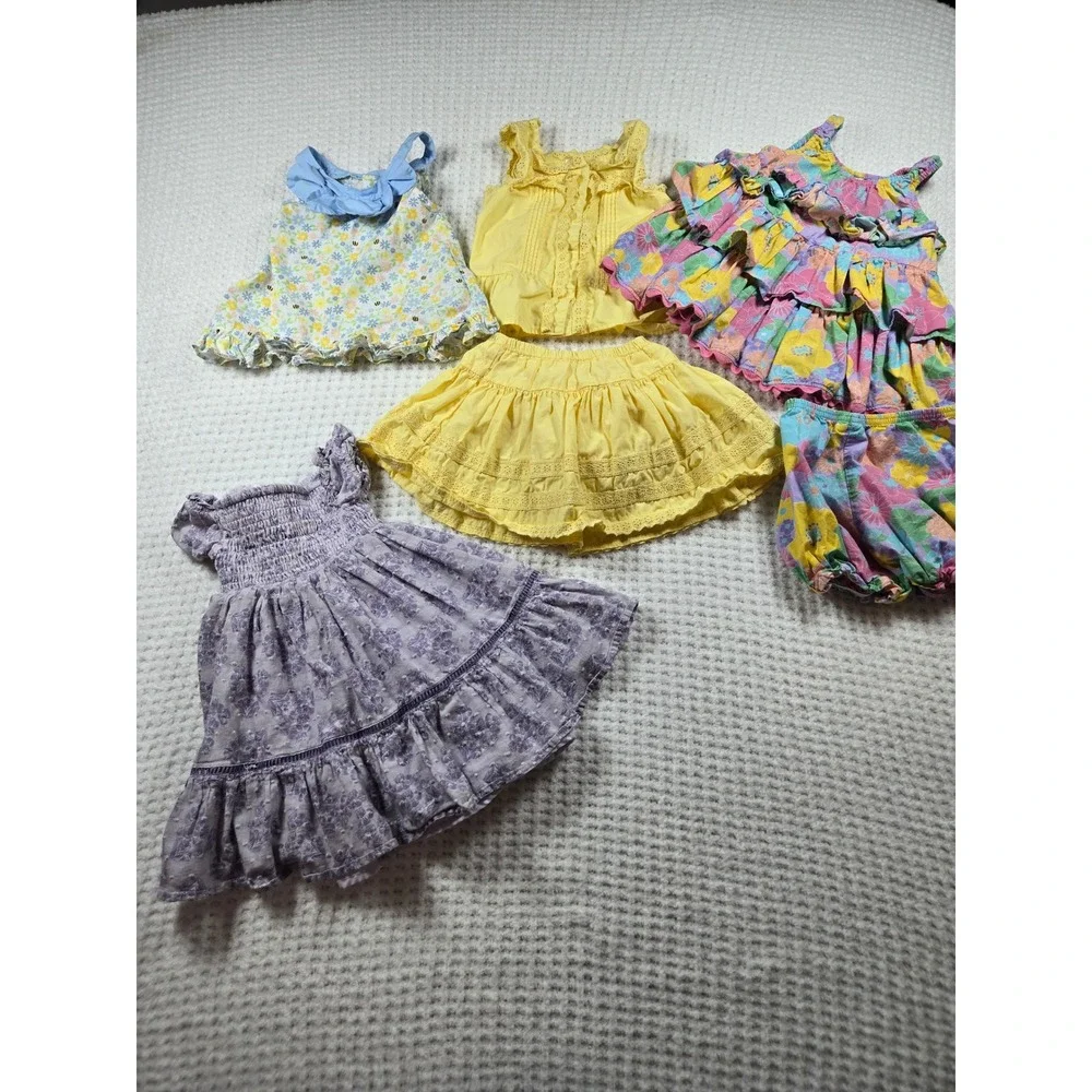 Baby Girl Summer Clothes Bundle Lot 24M‎ 2T Floral Lace Bee Set Baby girl